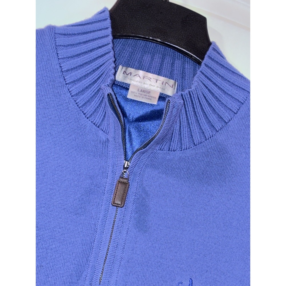 Martin Men's LG Quarter 1/4 Zip Sweater 100% Italian‎ Merino Wool Fast Shipping!